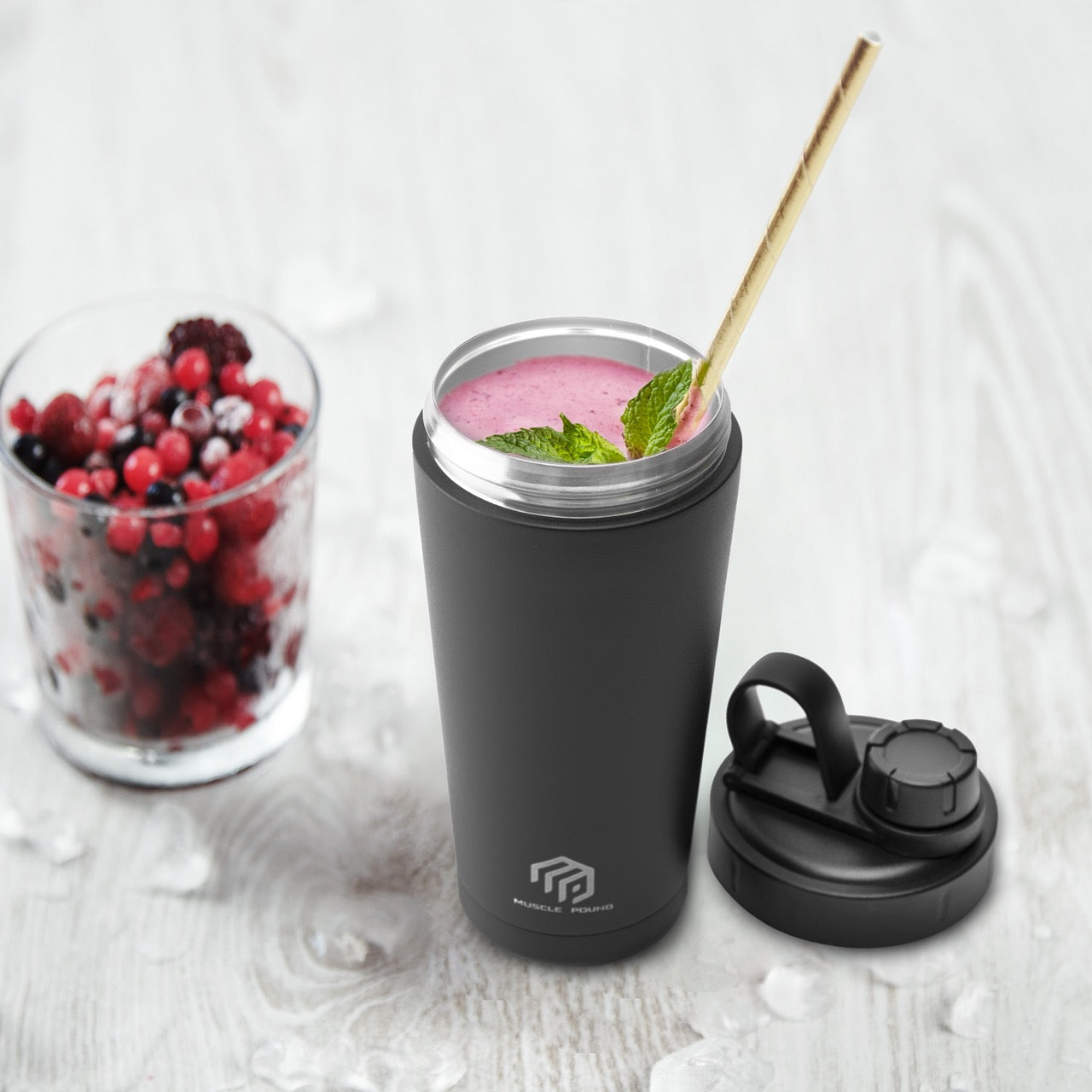 Bouteille shaker noir/blanc