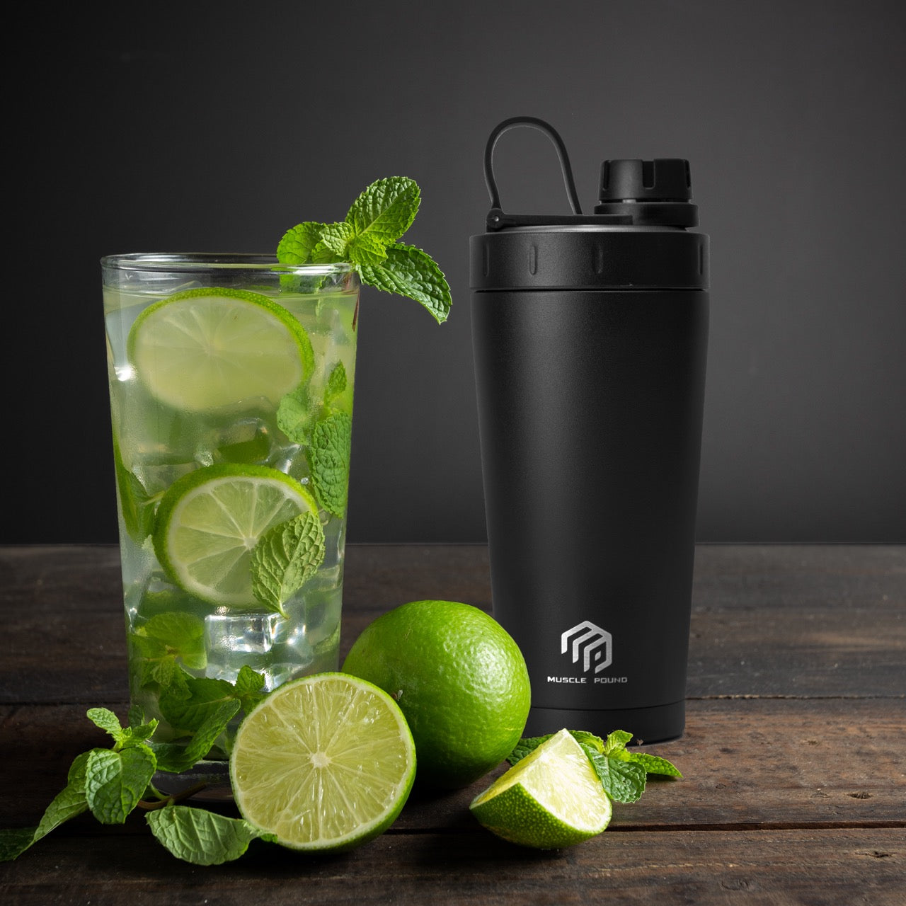 Bouteille shaker noir/blanc