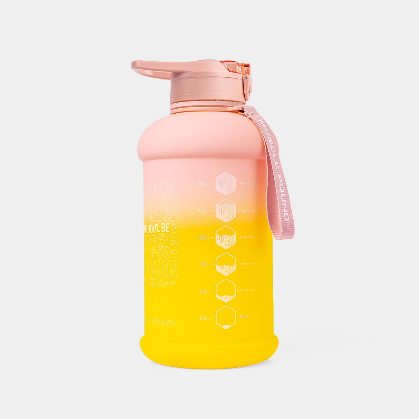 Rafraîchissement radieux : bouteille jaune de 75 oz par Muscle Pound