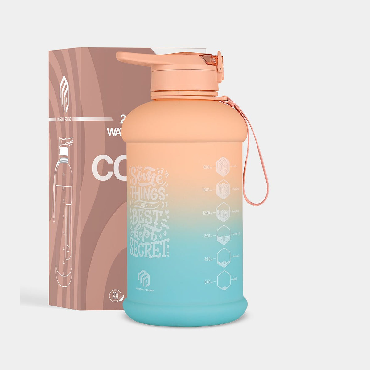 Sleek Hydration: 75 Oz Bottle in Beige Gradient