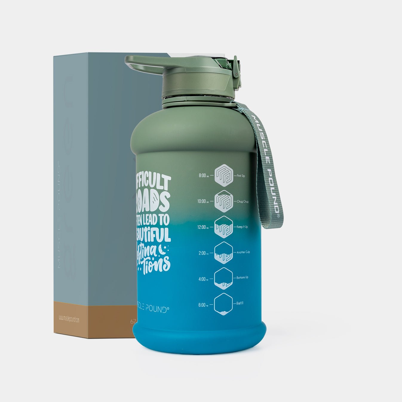 Half Gallon 75 Oz - Gradient GREEN/BLUE - MUSCLE POUND®